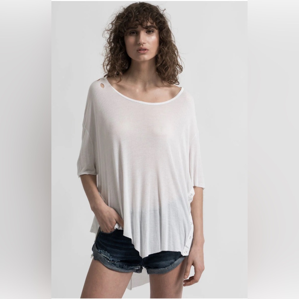 One Teaspoon  For Free People Bamboo Ribbed Tee NWT M/L Kahki